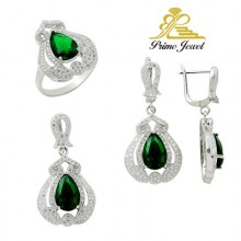 Gümüş zirkon taşlı set